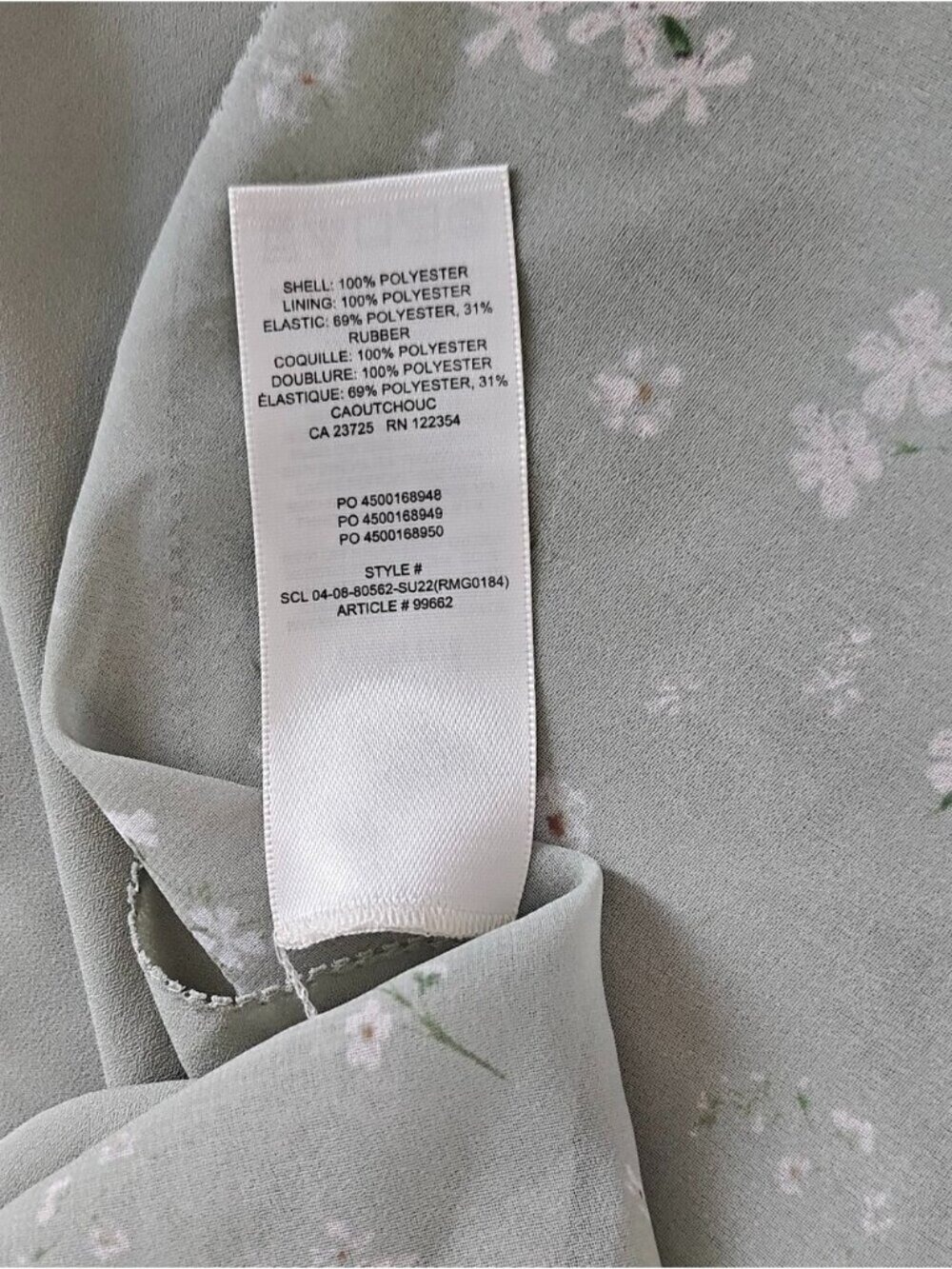 Aritzia Wilfred Sage Floral Smocked Mini Dress Puff Sleeve Size 6 0731 - Picture 8 of 8